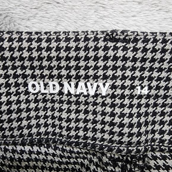 Old Navy Pants Womens 14 Black Gray Houndstooth High Rise Pixie Skinny Stretch - Picture 4 of 12